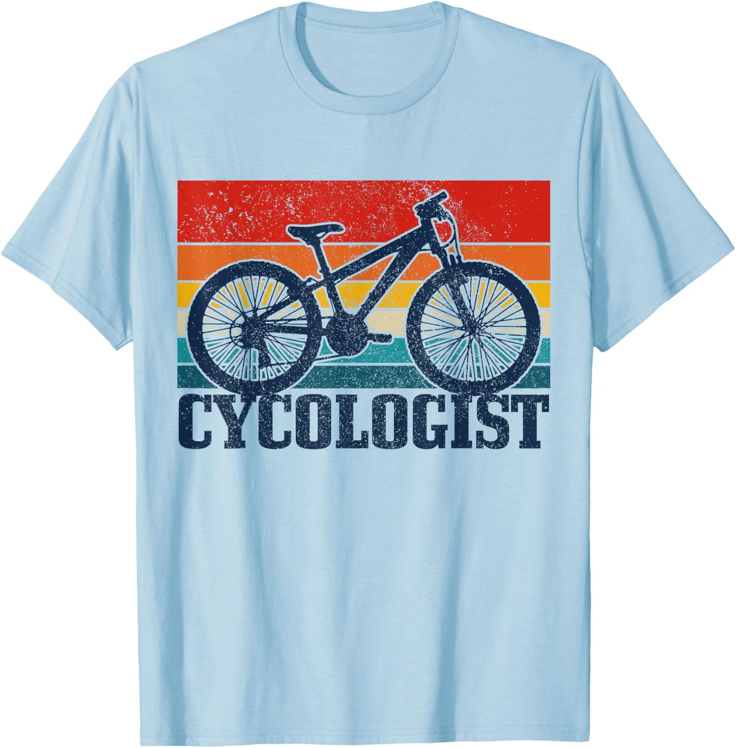 Vintage Cycologist Mountain Bike MTB Cycling Funny Gift T-Shirt - T-Shirt | Light Blue