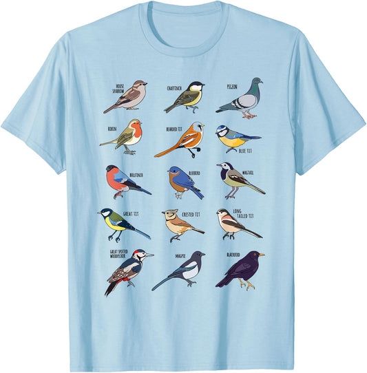 Ornithology Birds Birdwatching Birding Gift & Women T-Shirt - T-Shirt | Light Blue