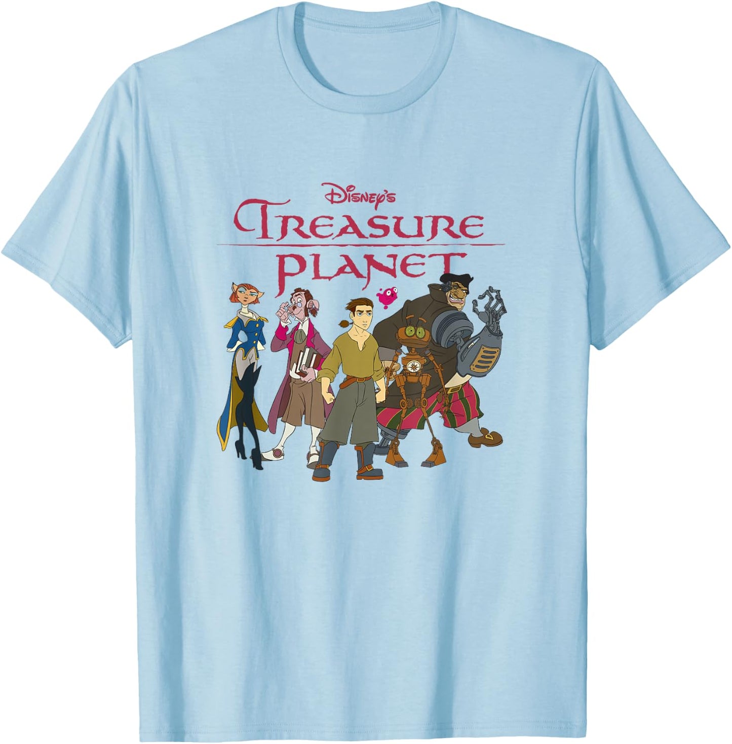 Disney Treasure Planet Vintage Movie Poster Group Shot T-Shirt - T-Shirt | Light Blue