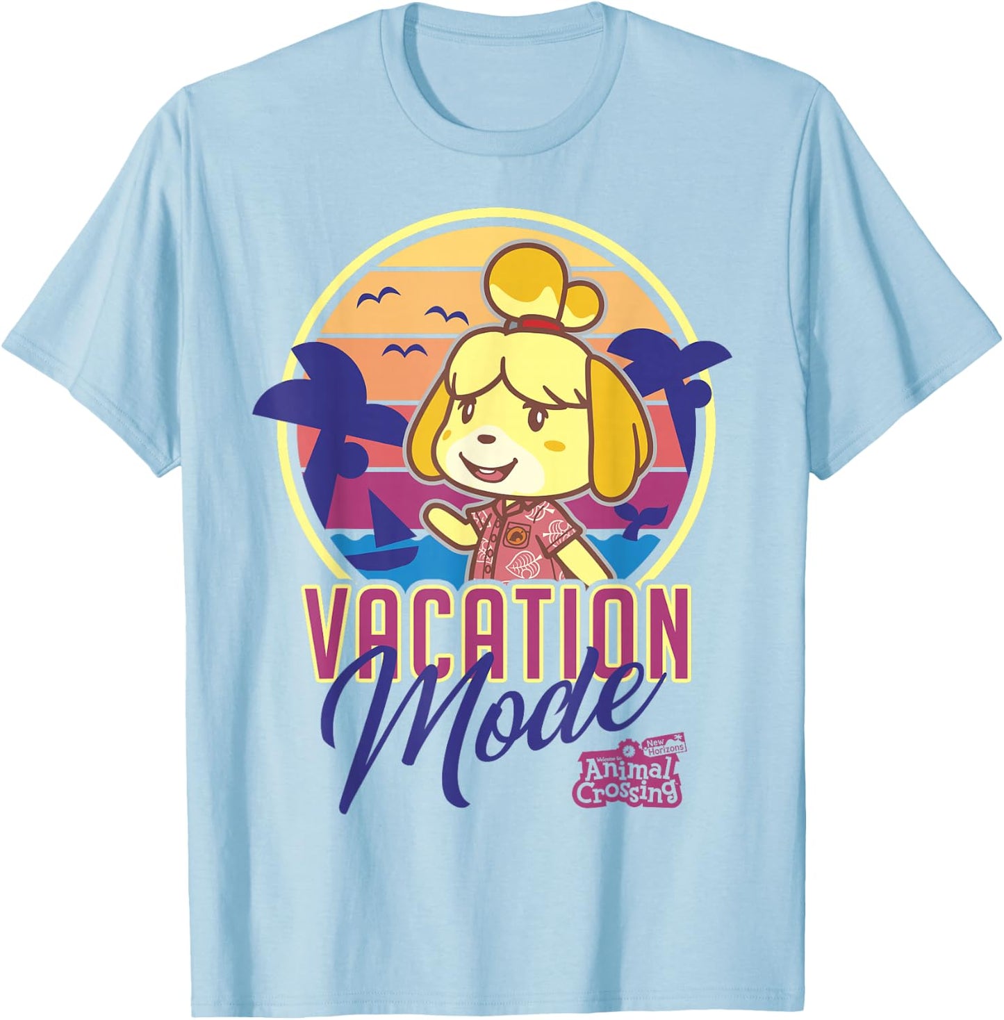 Animal Crossing: New Horizons Isabelle Vacation Mode Vintage T-Shirt - T-Shirt | Light Blue