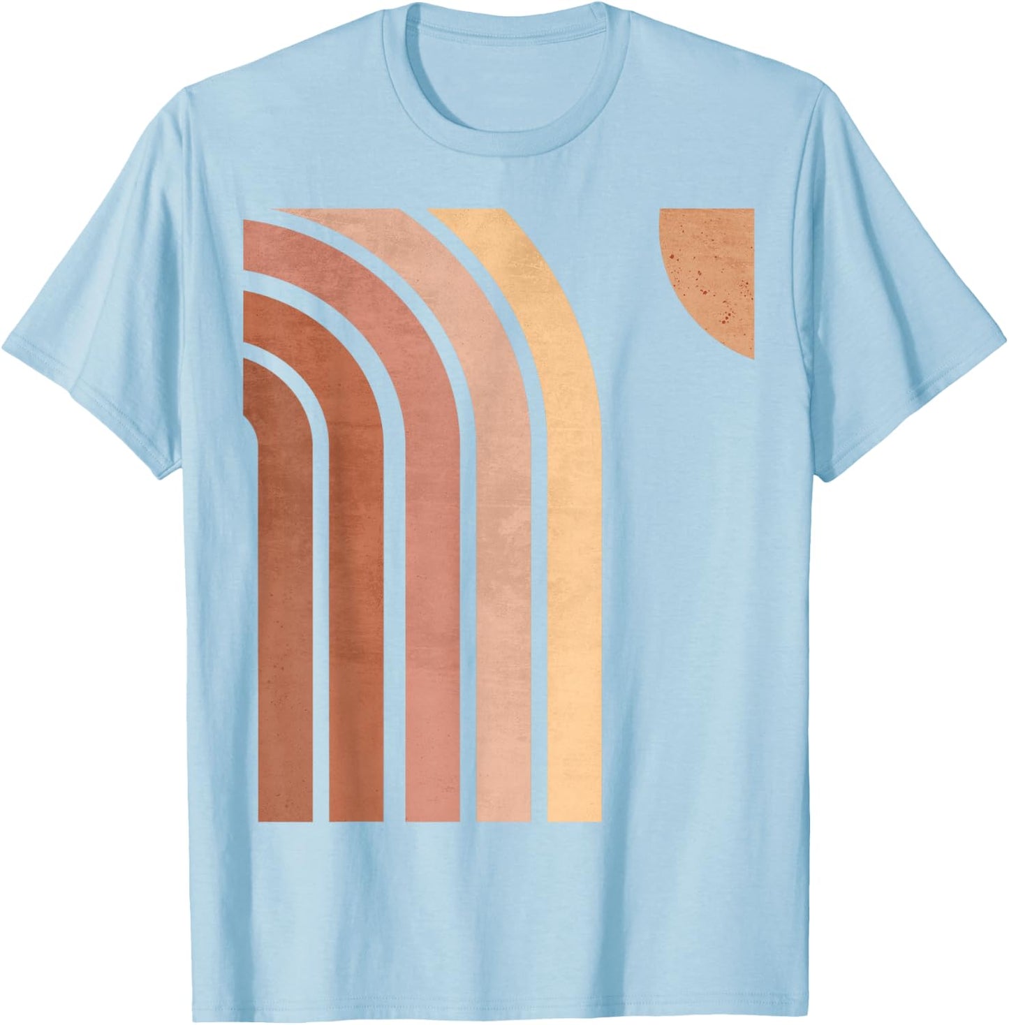 Bohemian Rainbow Art Abstract | Neutral Rainbow Colors T-Shirt - T-Shirt | Light Blue