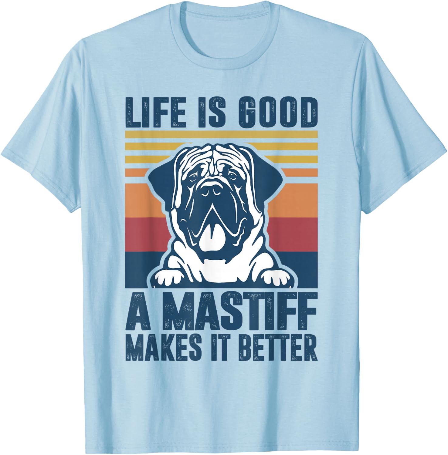 English Mastiff Gifts Men Mastiff Dog Dad Dog Mom T-Shirt - T-Shirt | Light Blue