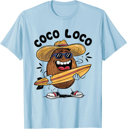 Funny Coconut Coco Loco T-Shirt - T-Shirt | Light Blue