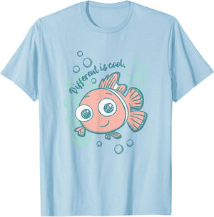 Disney Pixar Finding Nemo Different Is Cool Sketch Portrait T-Shirt - T-Shirt | Light Blue