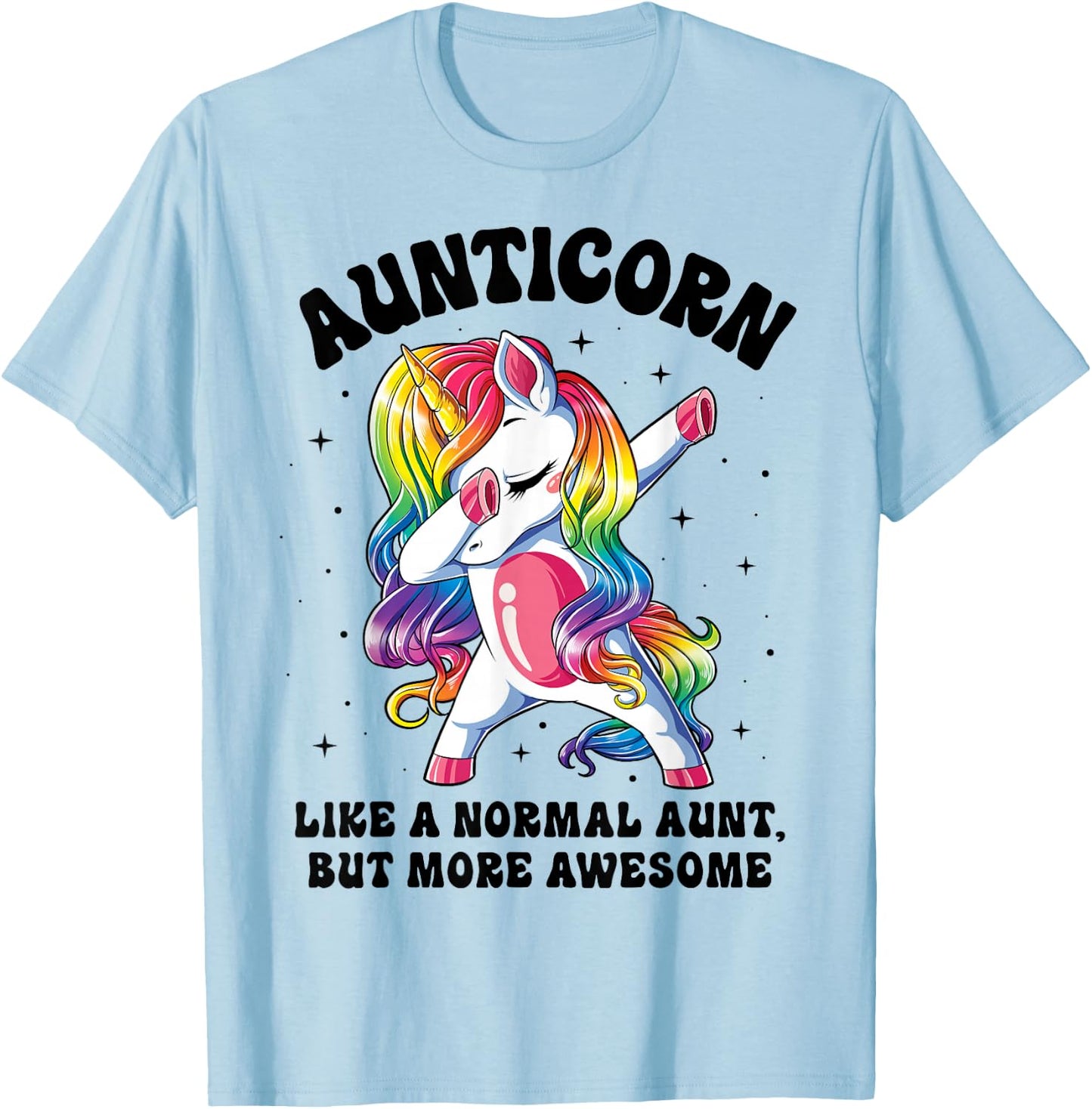 Aunticorn Like Normal Aunt But More Awesome Dabbing Unicorn T-Shirt - T-Shirt | Light Blue