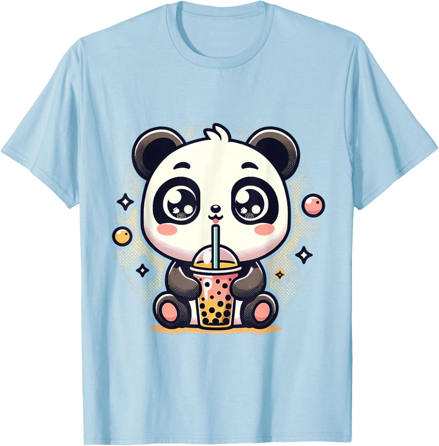 Panda Kawaii Boba Bubble Tea Cute Anime For Kids T-Shirt - T-Shirt | Light Blue