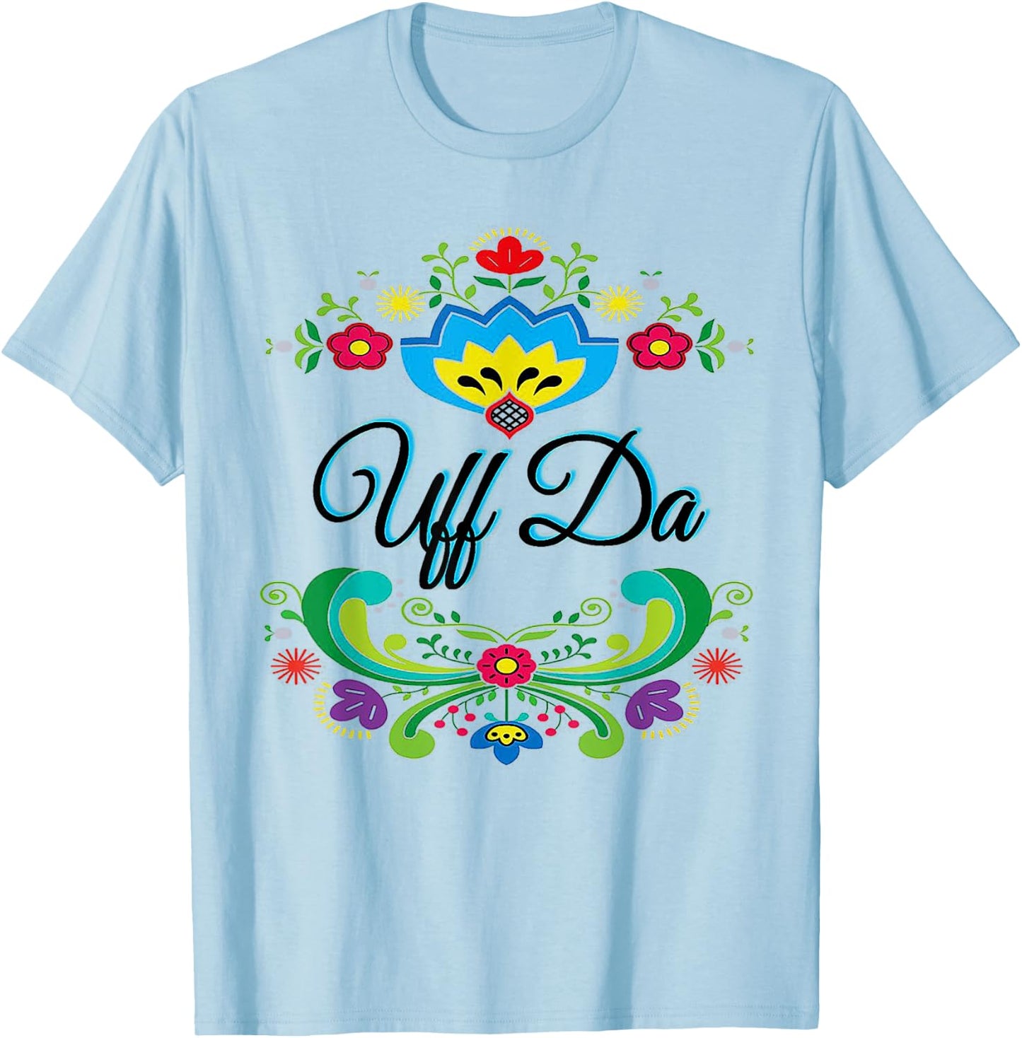 Uff Da Flowery T-Shirt - T-Shirt | Light Blue