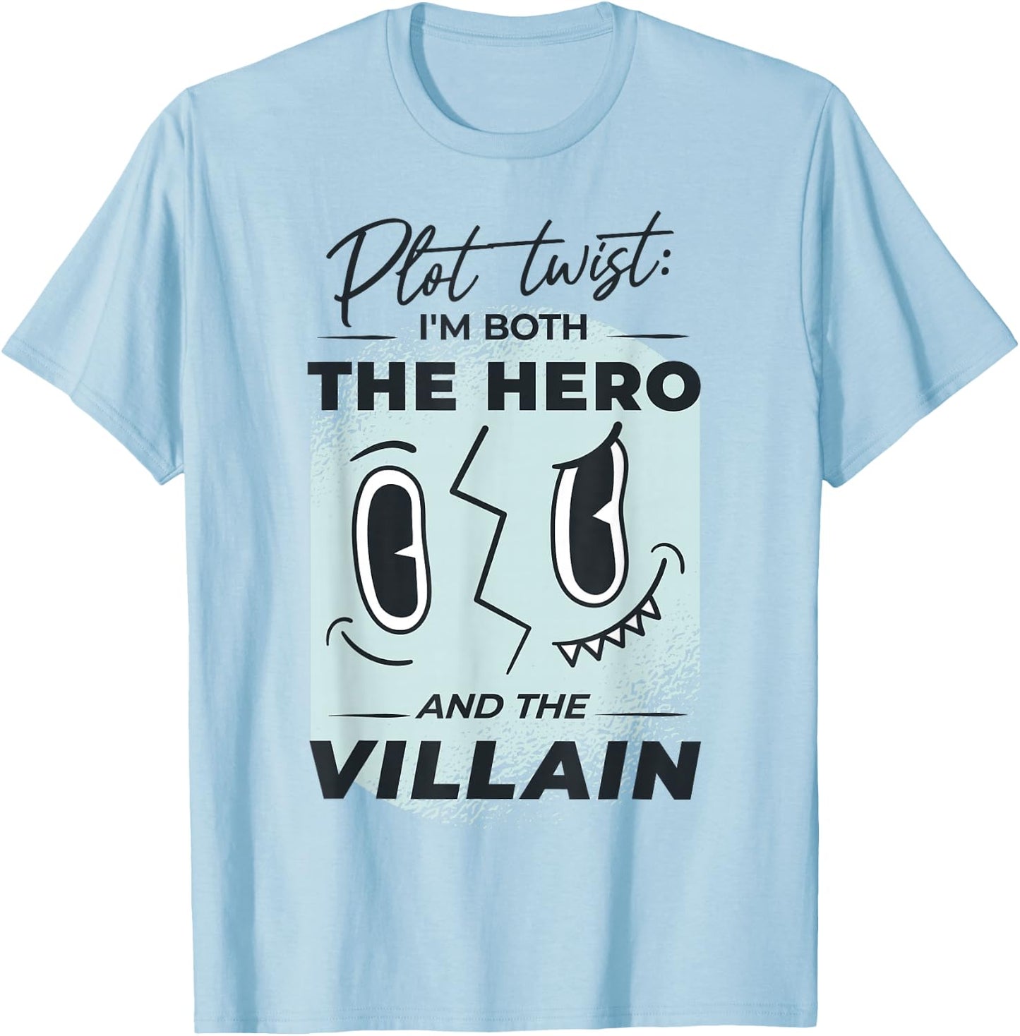 Hero And Villain Mask T-Shirt - T-Shirt | Light Blue