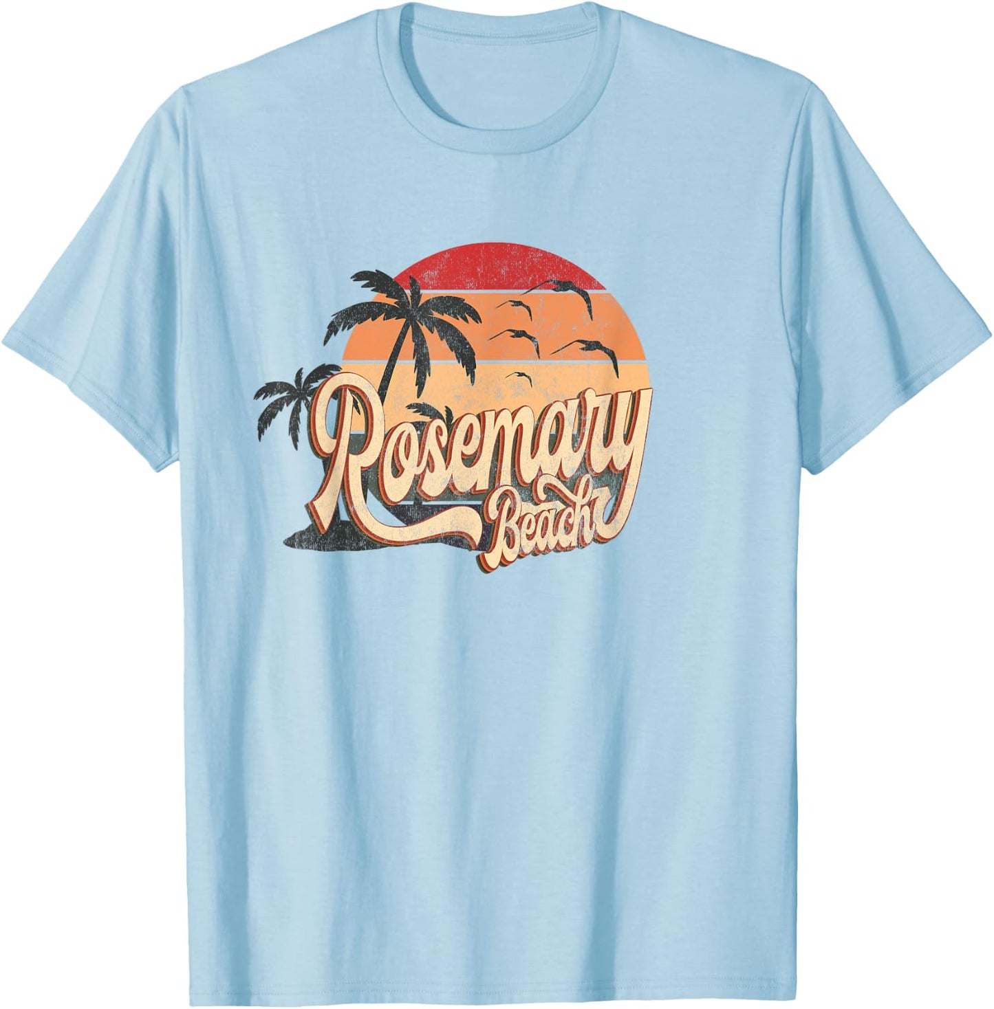 Rosemary Florida US Beach Summer Sun Vintage Retro 70s 80s s Men Women Kids T-Shirt - T-Shirt | Light Blue