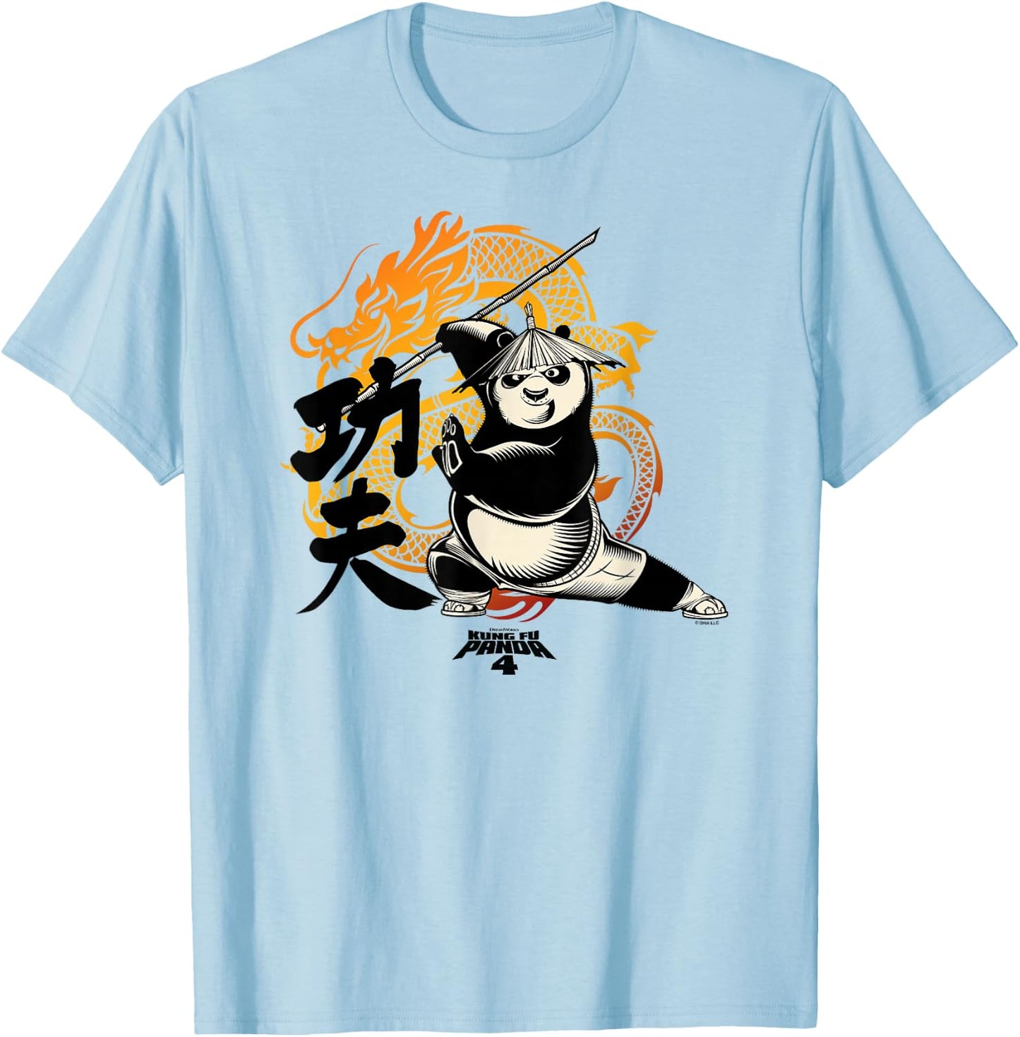 Kung Fu Panda 4 Master Po Dragon Warrior Awesome Portrait T-Shirt - T-Shirt | Light Blue