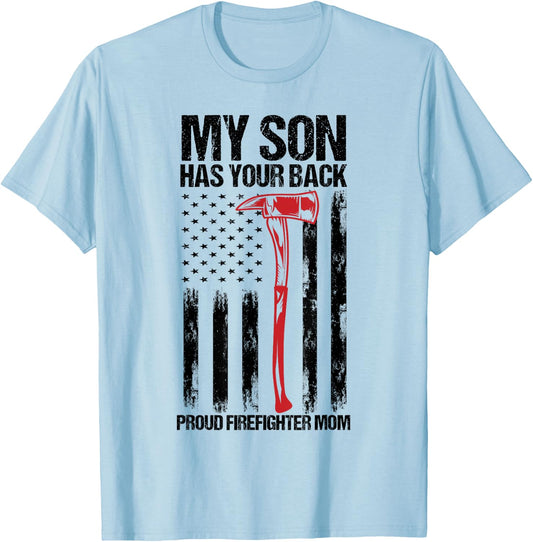 Firefighter Mom Gift Fire Department T-Shirt - T-Shirt | Light Blue