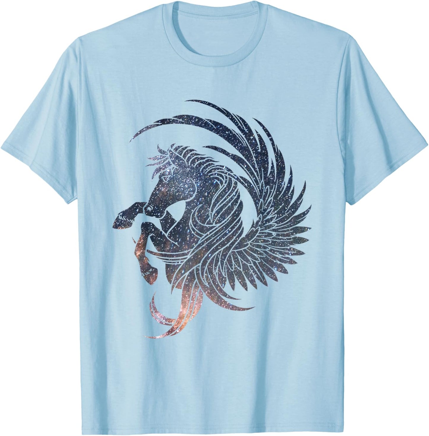 Mystical Pegasus starry sky T-Shirt - T-Shirt | Light Blue