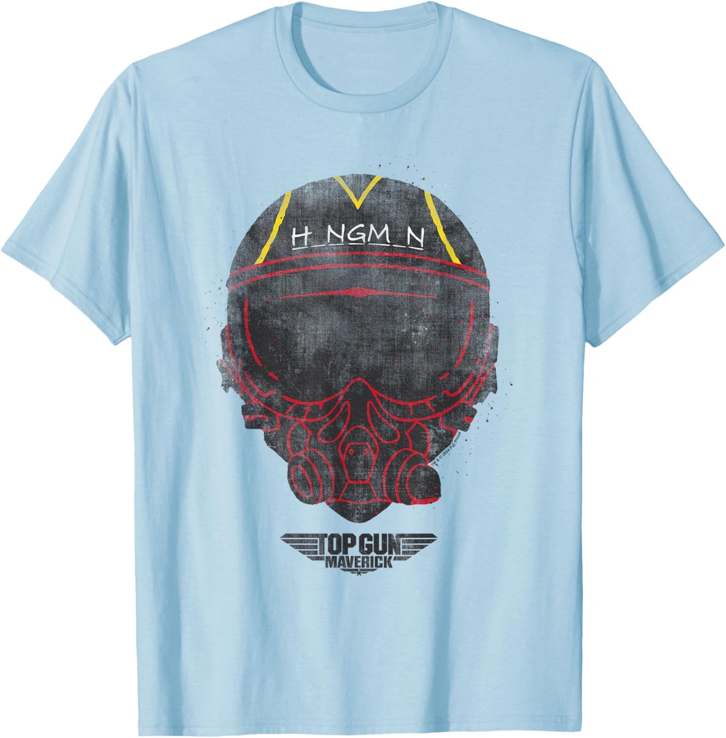 Top Gun Hangman Helmet , Small, Grey T-Shirt - T-Shirt | Light Blue