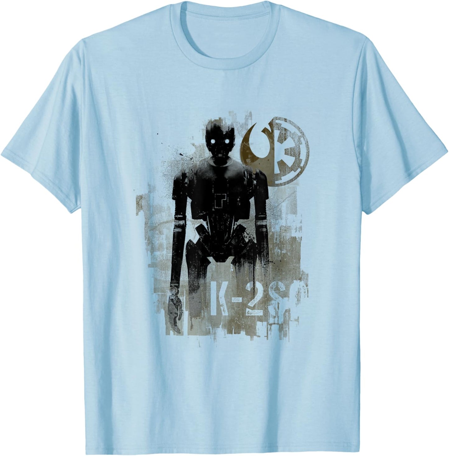 Star Wars Rogue One Iconic K-2SO Droid Retro Chest Poster V3 T-Shirt - T-Shirt | Light Blue