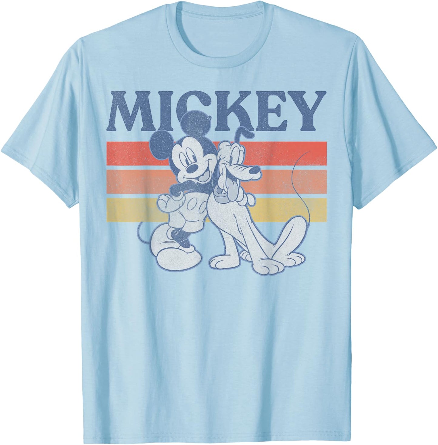 Disney Mickey and Friends Mickey and Pluto Retro T-Shirt - T-Shirt | Light Blue