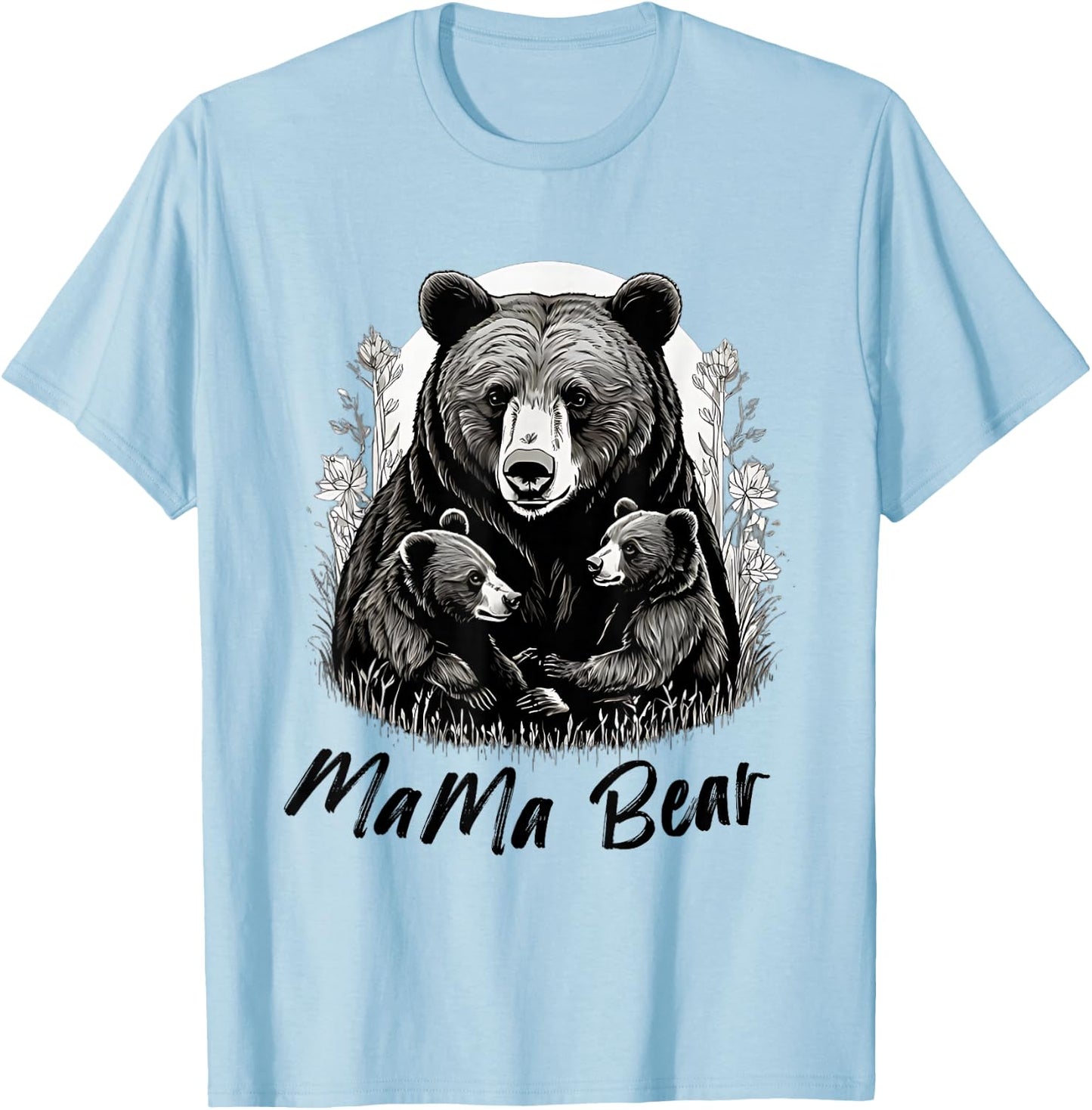 Mama Bear 2 Baby Cubs Mothers Day Family Bear Baby Newborn T-Shirt - T-Shirt | Light Blue