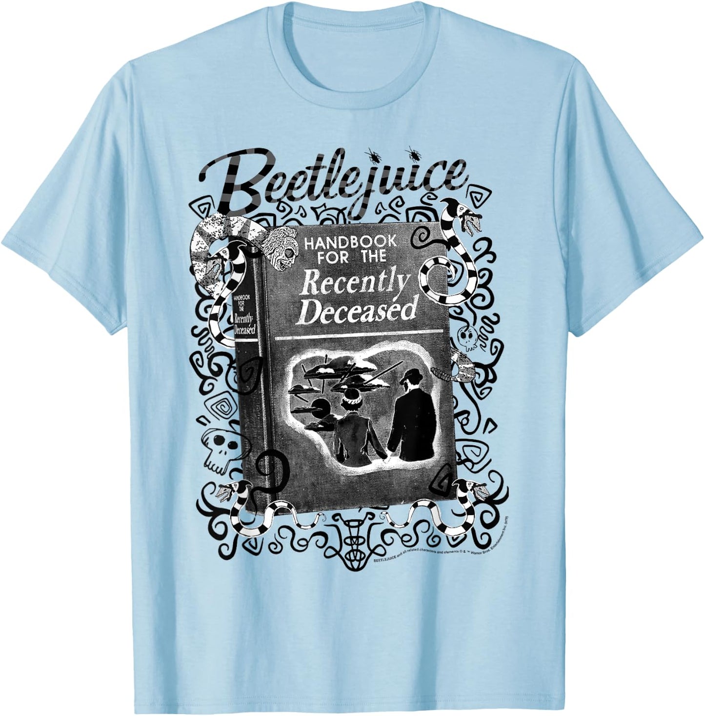Beetlejuice Handbook For The Recently Deceased Poster T-Shirt - T-Shirt | Light Blue