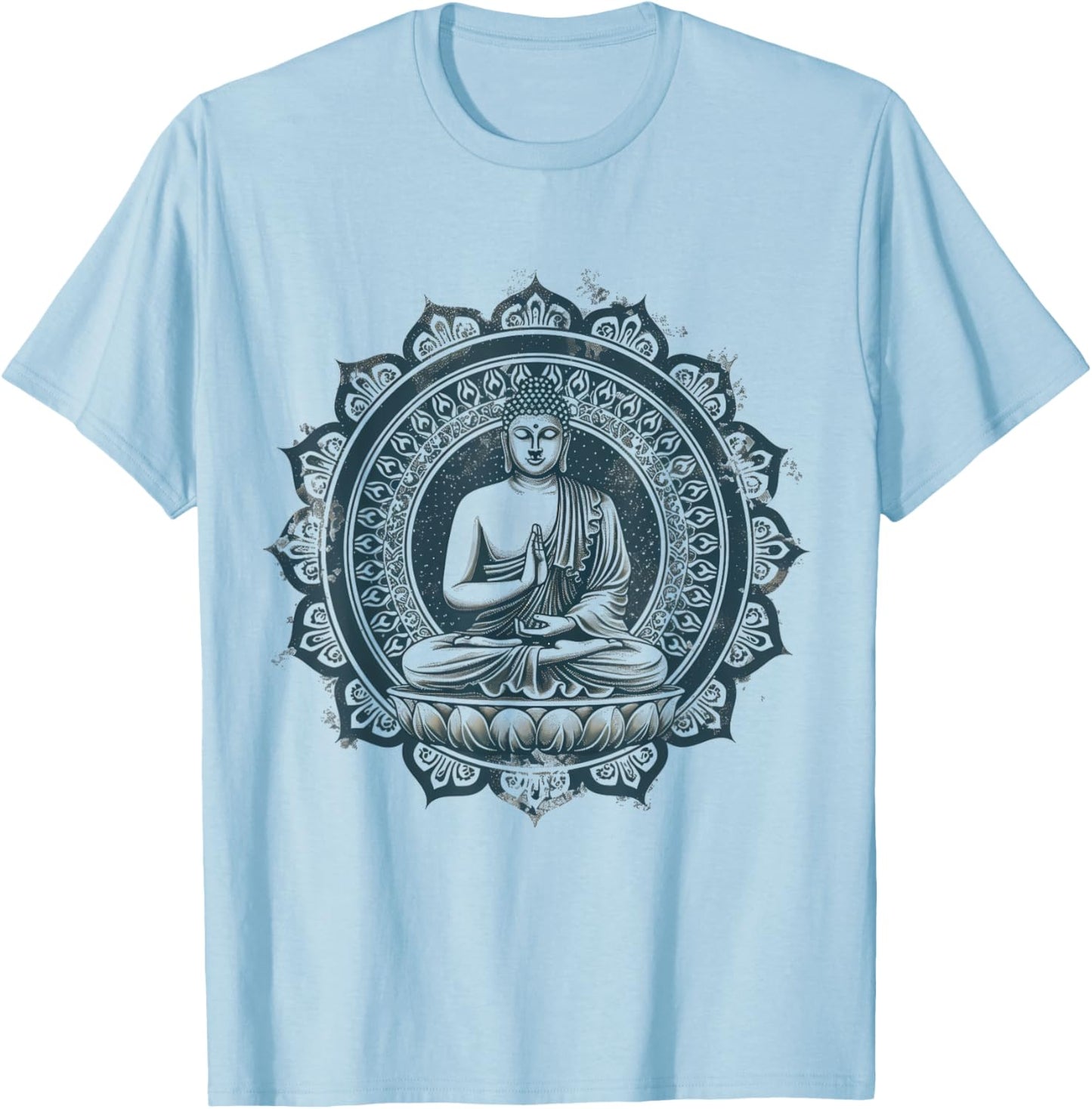 Meditation Zen Buddha Buddhist Zen Buddha Spiritual Hindu T-Shirt - T-Shirt | Light Blue