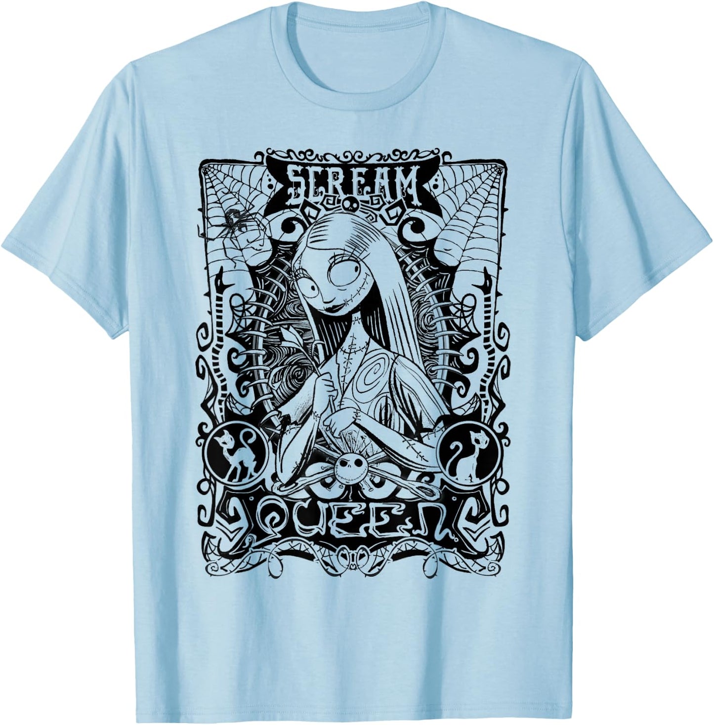Disney The Nightmare Before Christmas Sally Scream Queen T-Shirt - T-Shirt | Light Blue