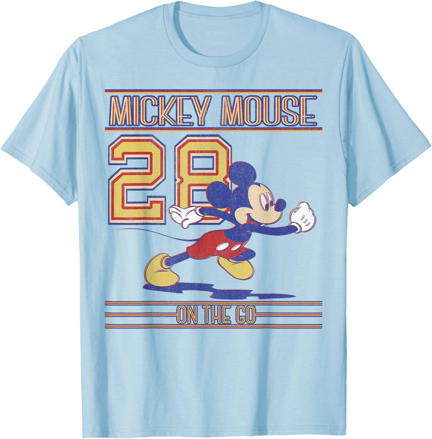 Disney Mickey And Friends Mickey Mouse On The Go Since '28 T-Shirt - T-Shirt | Light Blue