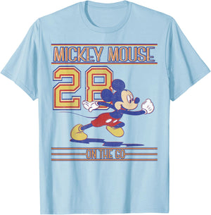 Disney Mickey And Friends Mickey Mouse On The Go Since '28 T-Shirt - T-Shirt | Light Blue