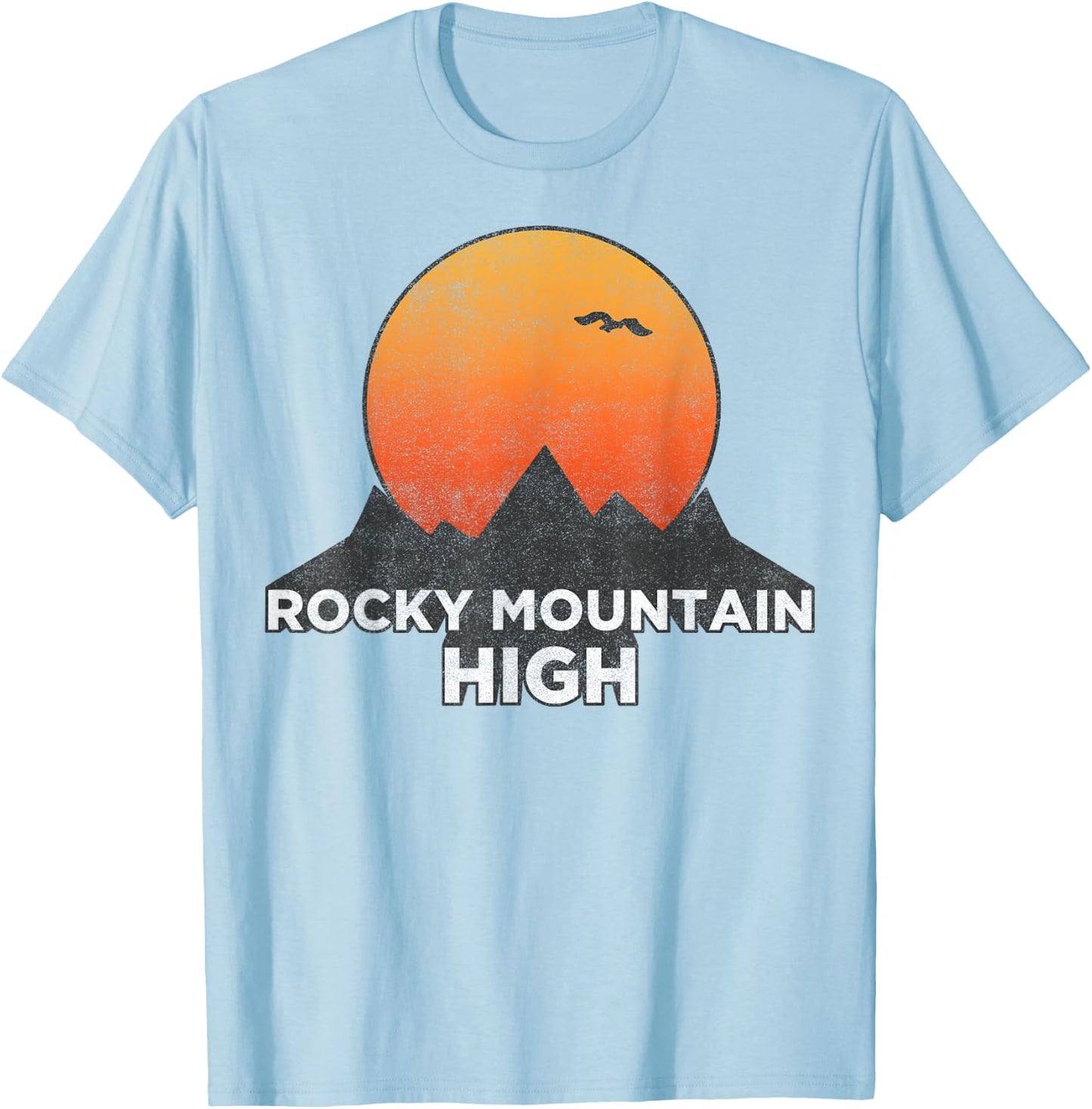 Trendy Rocky Mountain High Sunset T-Shirt - T-Shirt | Light Blue