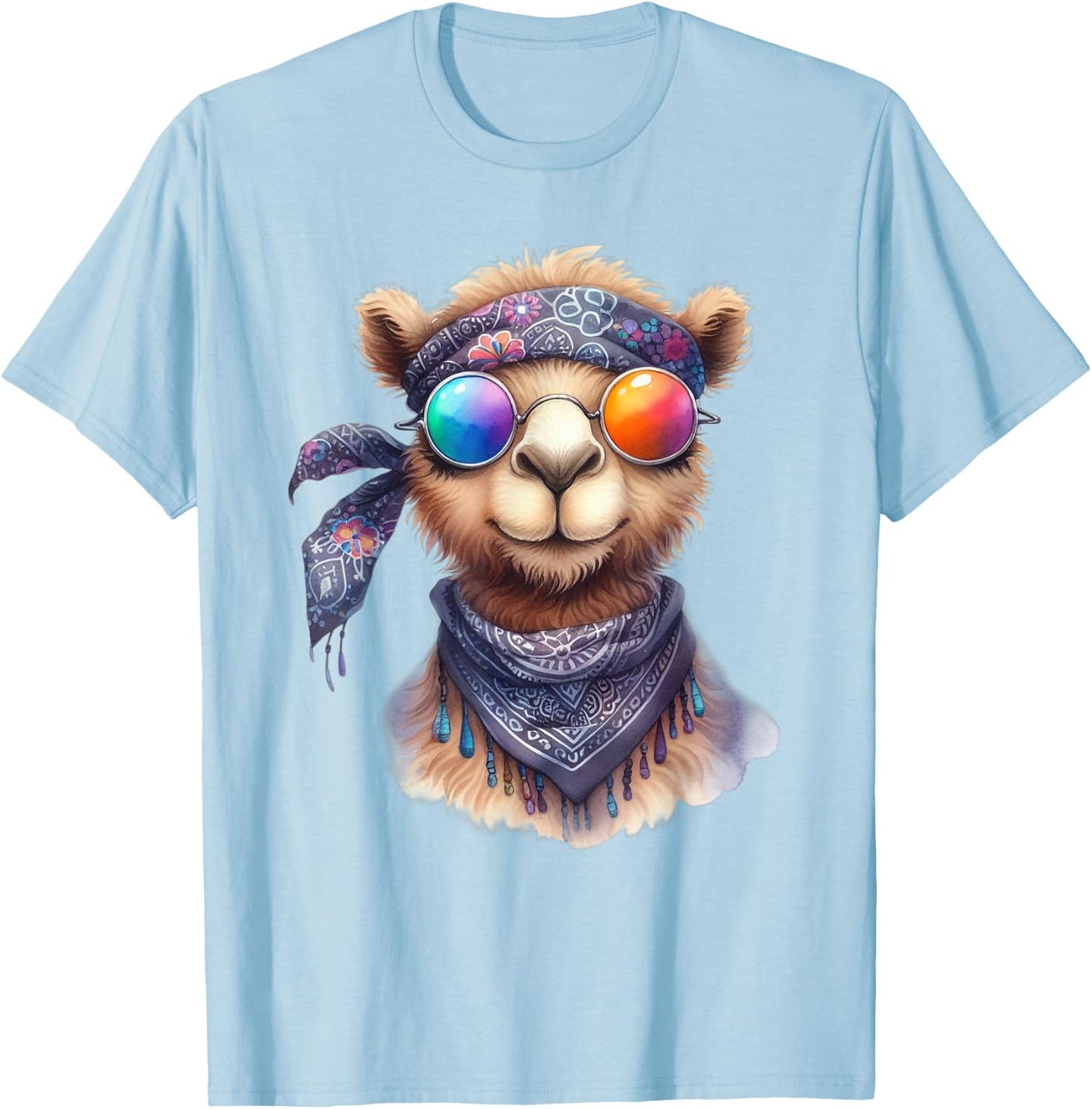 Hippie Camel Funny , Shirt Men Women Kids T-Shirt - T-Shirt | Light Blue
