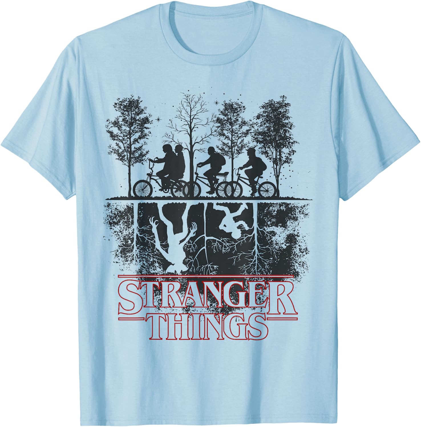 Stranger Things The Upside Down Logo T-Shirt - T-Shirt | Light Blue