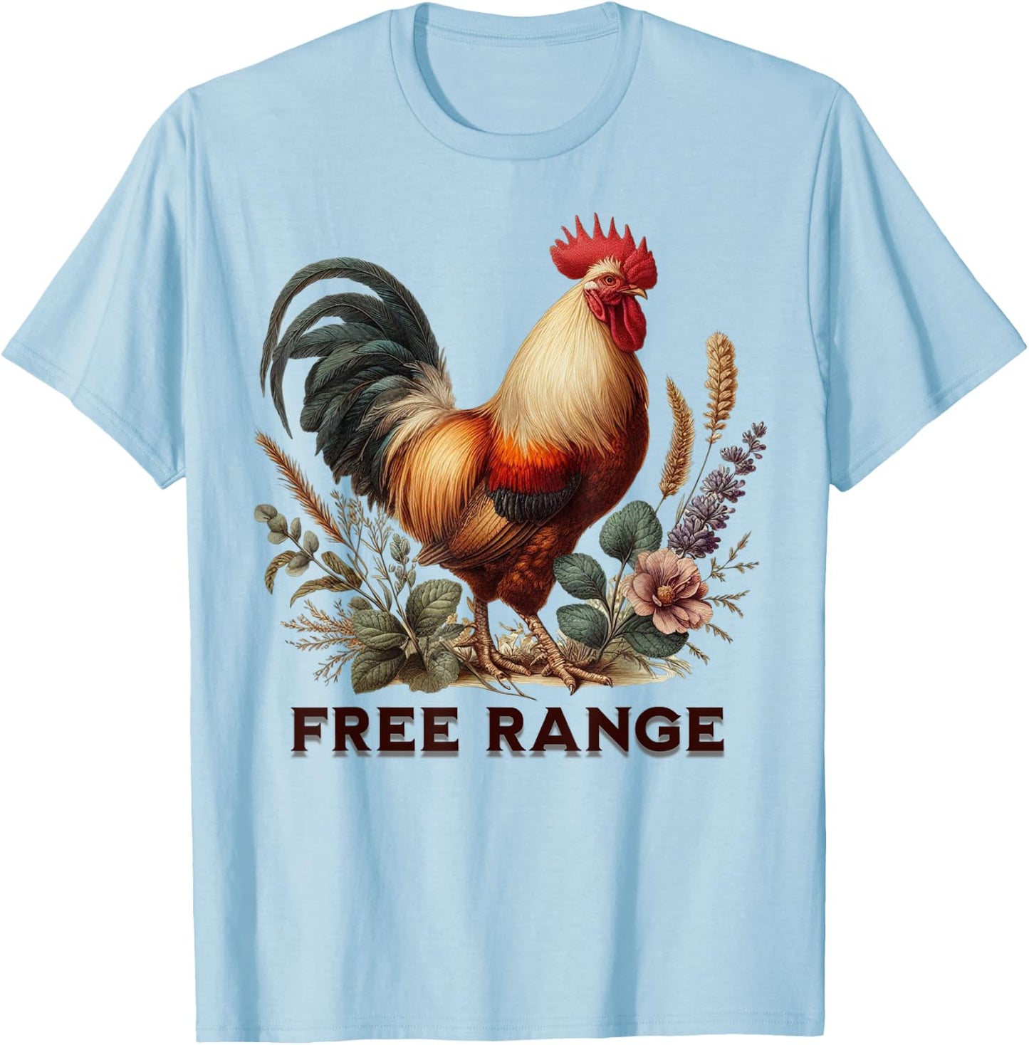 Free Range Kids Farm Field Trip Chicken Lover Gift Feral T-Shirt - T-Shirt | Light Blue