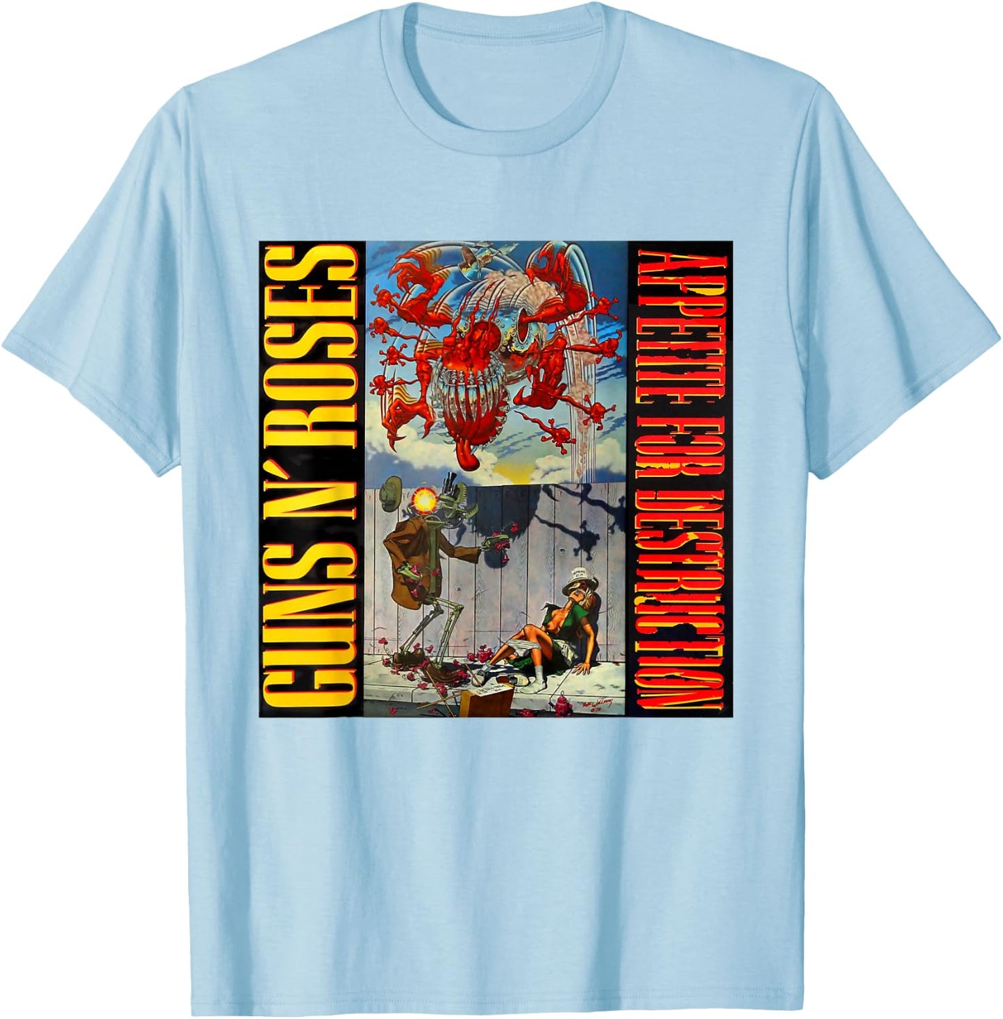 Official Guns N' Roses Appetite For Destruction T-Shirt - T-Shirt | Light Blue