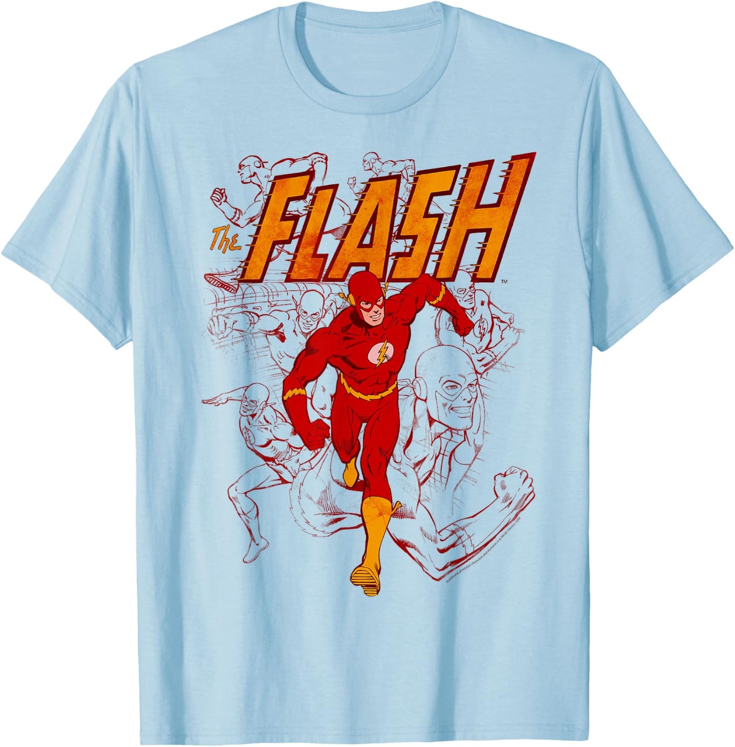 DC Comics The Flash Collage Mashup T-Shirt - T-Shirt | Light Blue