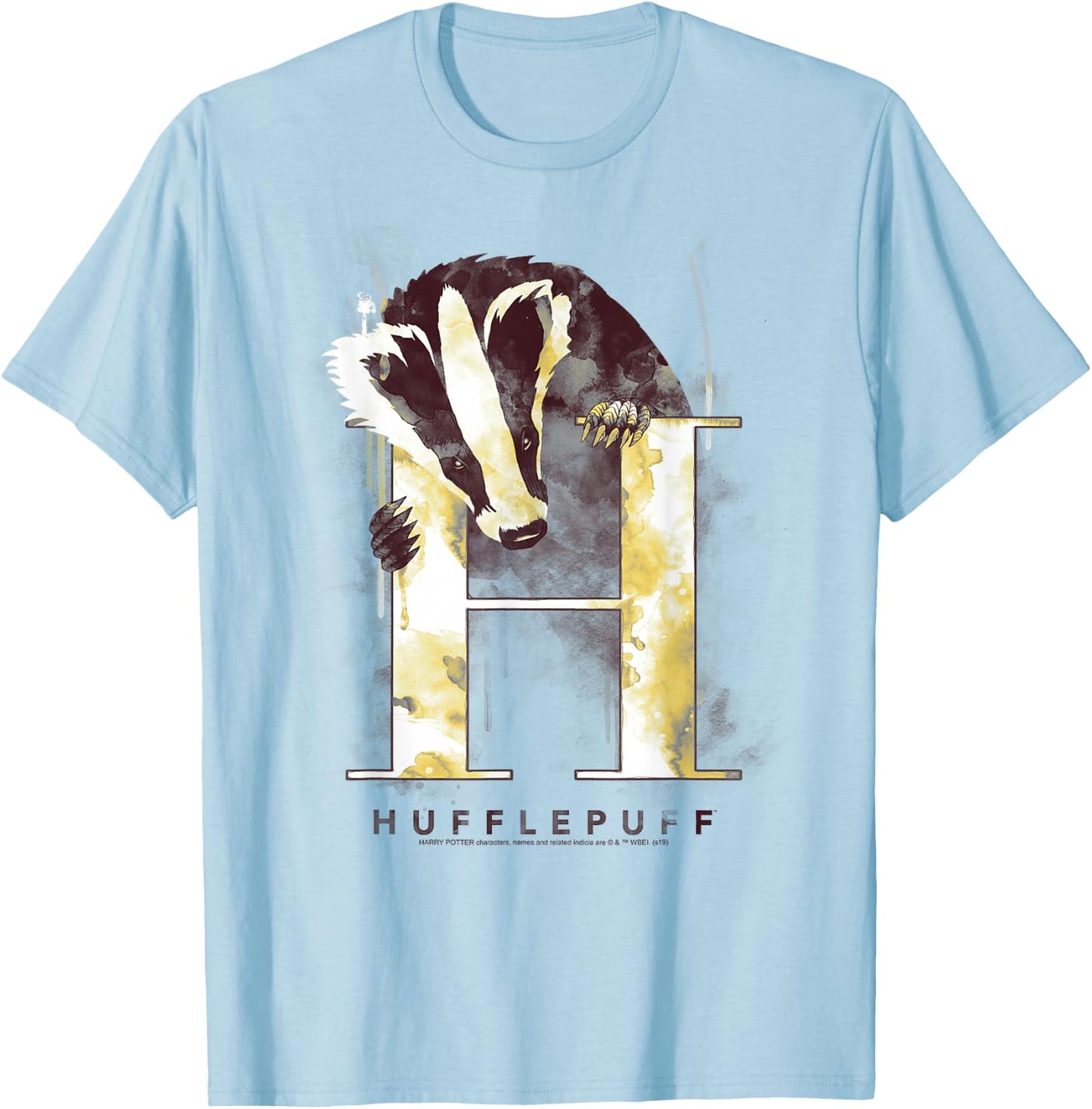 Harry Potter Hufflepuff House Watercolor Small T-Shirt - T-Shirt | Light Blue