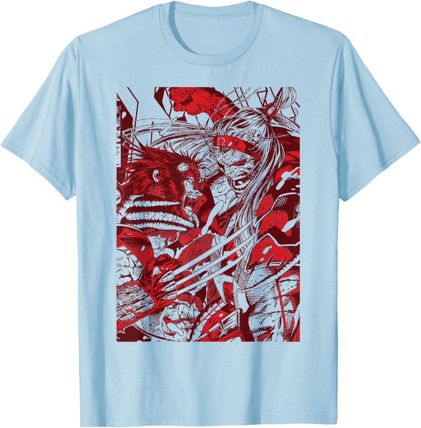 Marvel Omega Red Vs. Wolverine T-Shirt - T-Shirt | Light Blue
