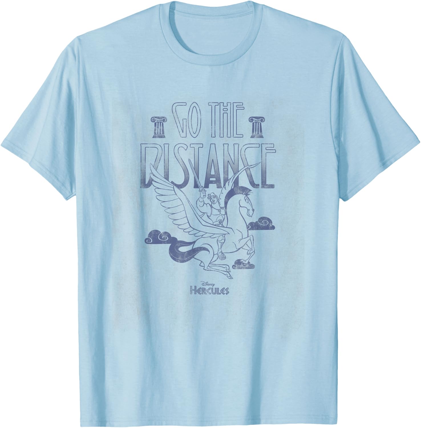 Disney Hercules Go The Distance Pegasus & Hercules T-Shirt - T-Shirt | Light Blue