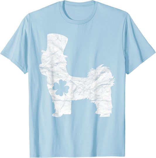 Retro Shih Tzu Hat Gift Irish Shamrock Dog St Patrick's Day T-Shirt - T-Shirt | Light Blue