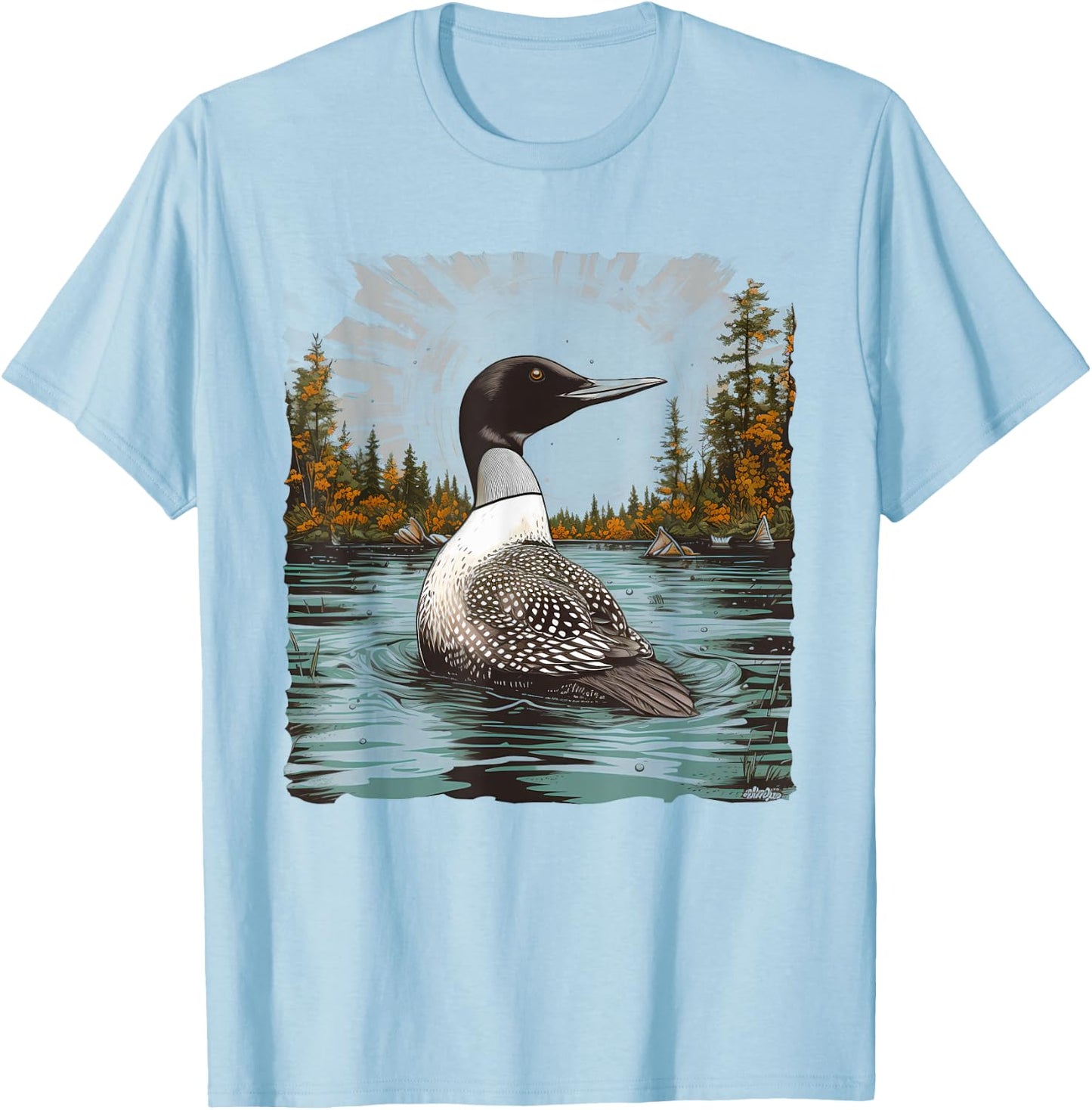 Retro Style Loon T-Shirt - T-Shirt | Light Blue