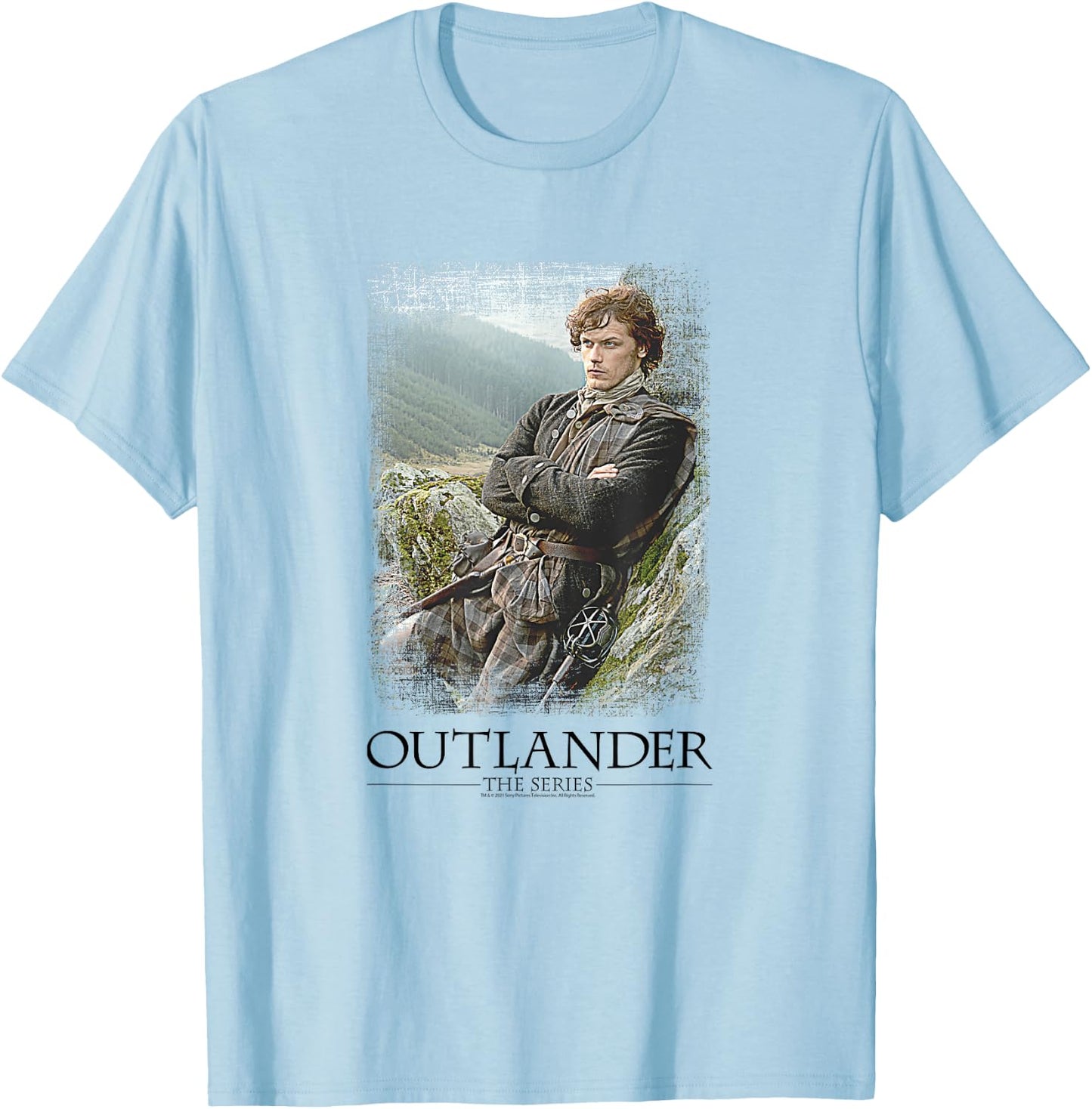 Outlander Jamie with Series Logo T-Shirt - T-Shirt | Light Blue