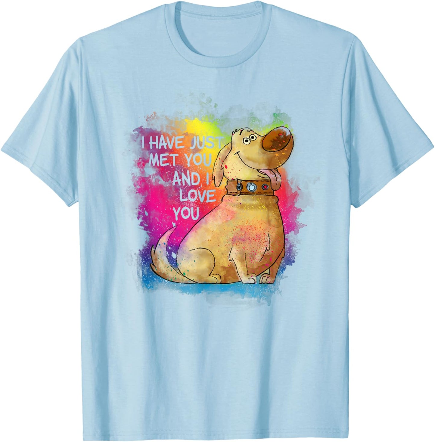 Disney Pixar Up Dug I Have Just Met You Rainbow T-Shirt - T-Shirt | Light Blue