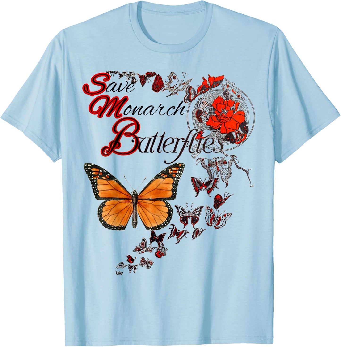 Save Monarch Butterfly T-Shirt - T-Shirt | Light Blue