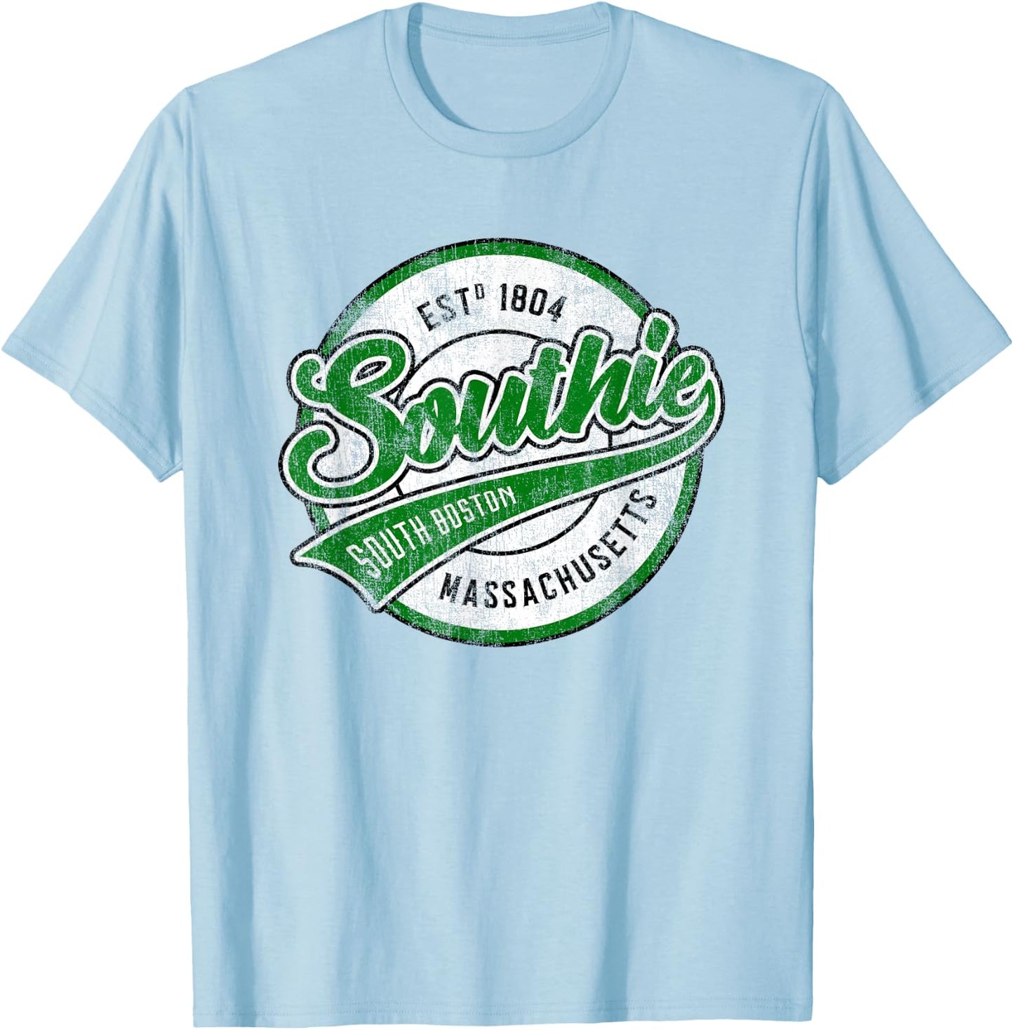 Vintage Southie Shirt - Ireland Jersey Style - South Boston T-Shirt - T-Shirt | Light Blue