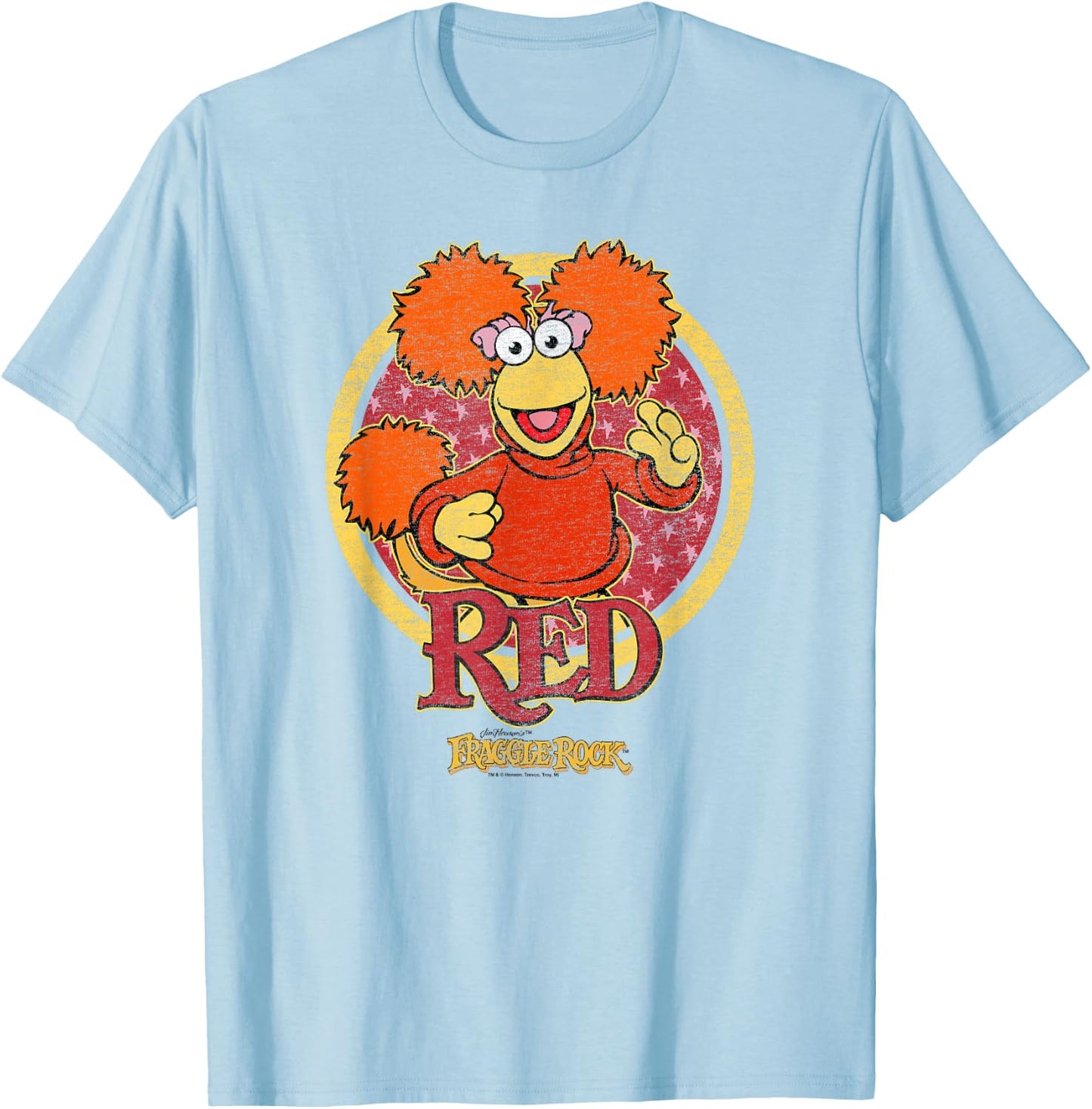 Fraggle Rock Red Circle T-Shirt - T-Shirt | Light Blue