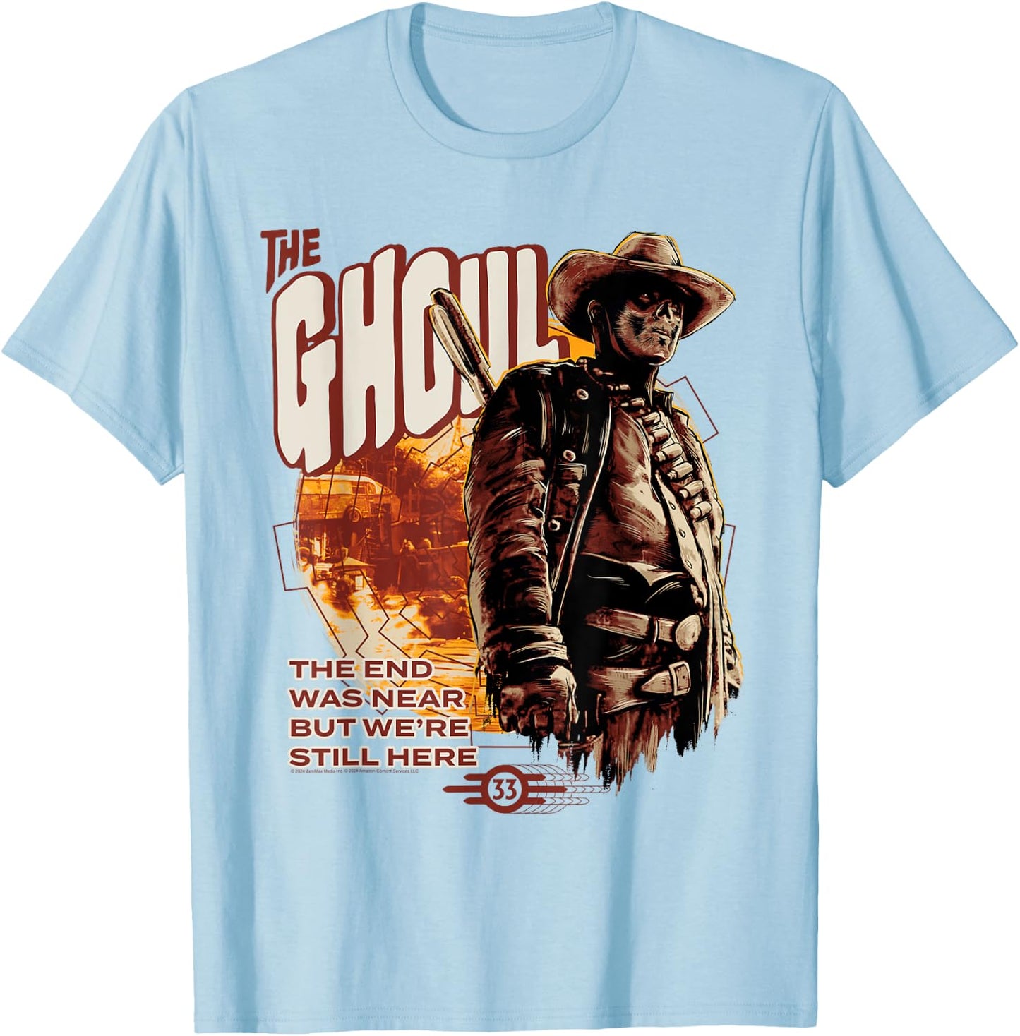 Fallout TV Series The Ghoul End Was Near Modern Edit T-Shirt - T-Shirt | Light Blue