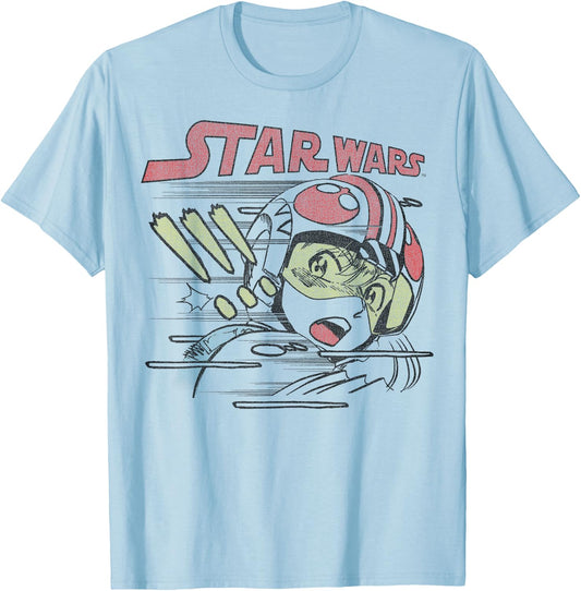 Star Wars Anime Style Luke Skywalker T-Shirt - T-Shirt | Light Blue