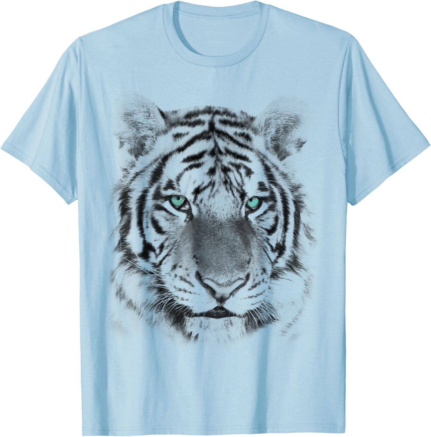 Tiger Vintage Style | Distressed Trendy Graphic T-Shirt - T-Shirt | Light Blue