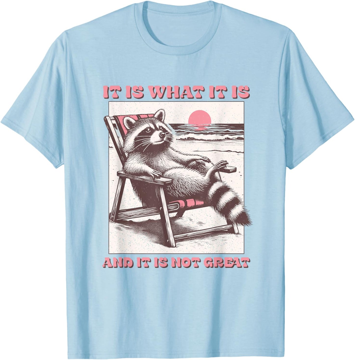 It Is What It Is And It Is Not Great Raccoon T-Shirt - T-Shirt | Light Blue