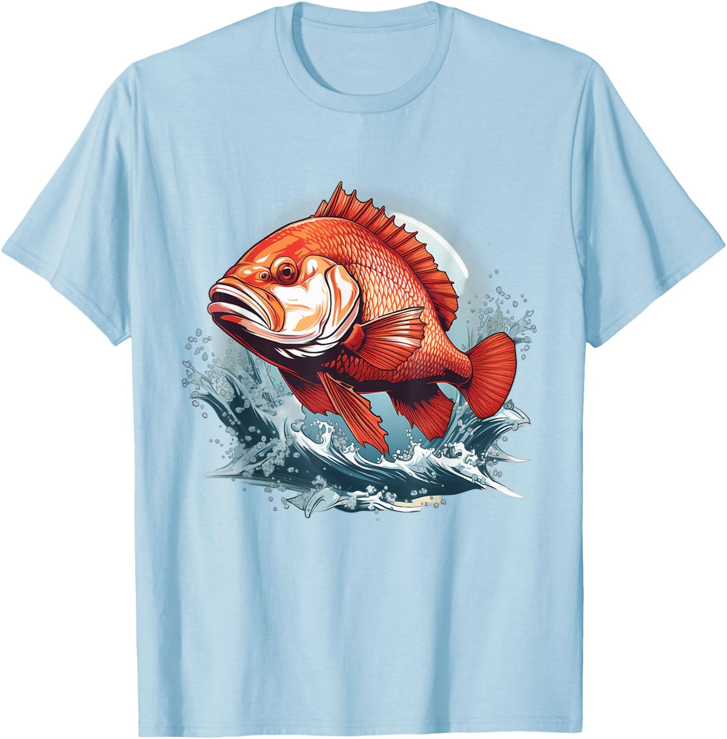 Retro Style Red Snapper T-Shirt - T-Shirt | Light Blue