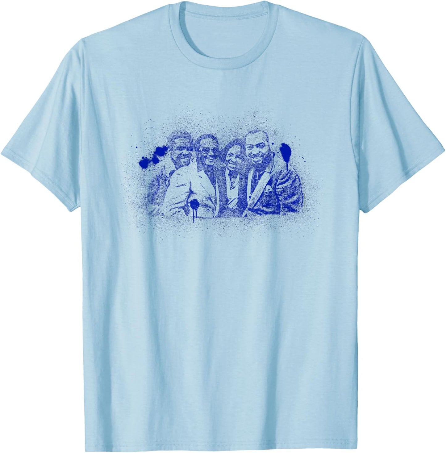 TV Times Gladys Knight And The Pips 1980 Paint Splatter T-Shirt - T-Shirt | Light Blue