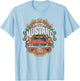 Ford - Vintage Red Mustang 1968 Rainbow Background Stars T-Shirt - T-Shirt | Light Blue