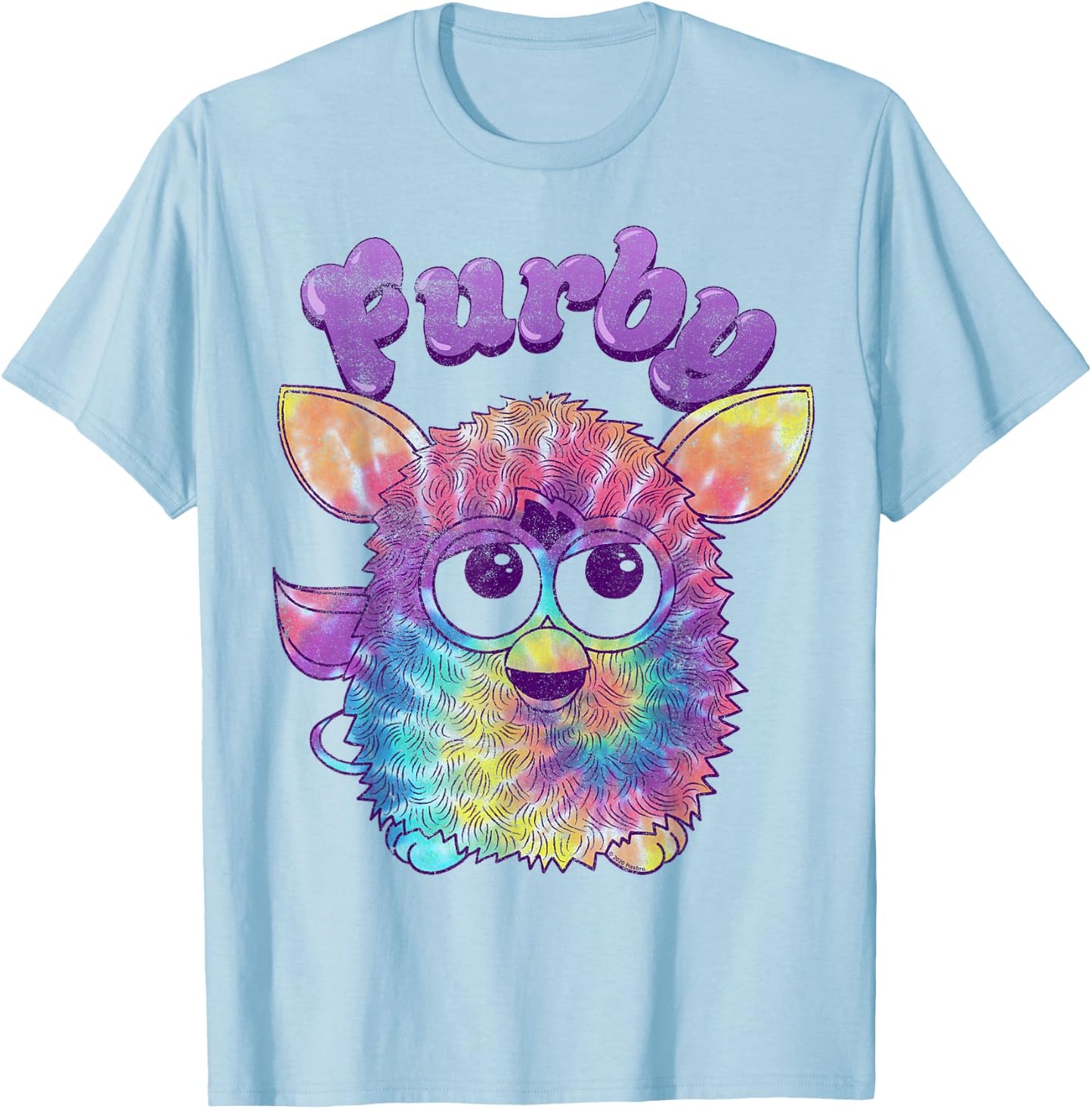 Furby Tie Dyed Cute Portrait Logo T-Shirt - T-Shirt | Light Blue