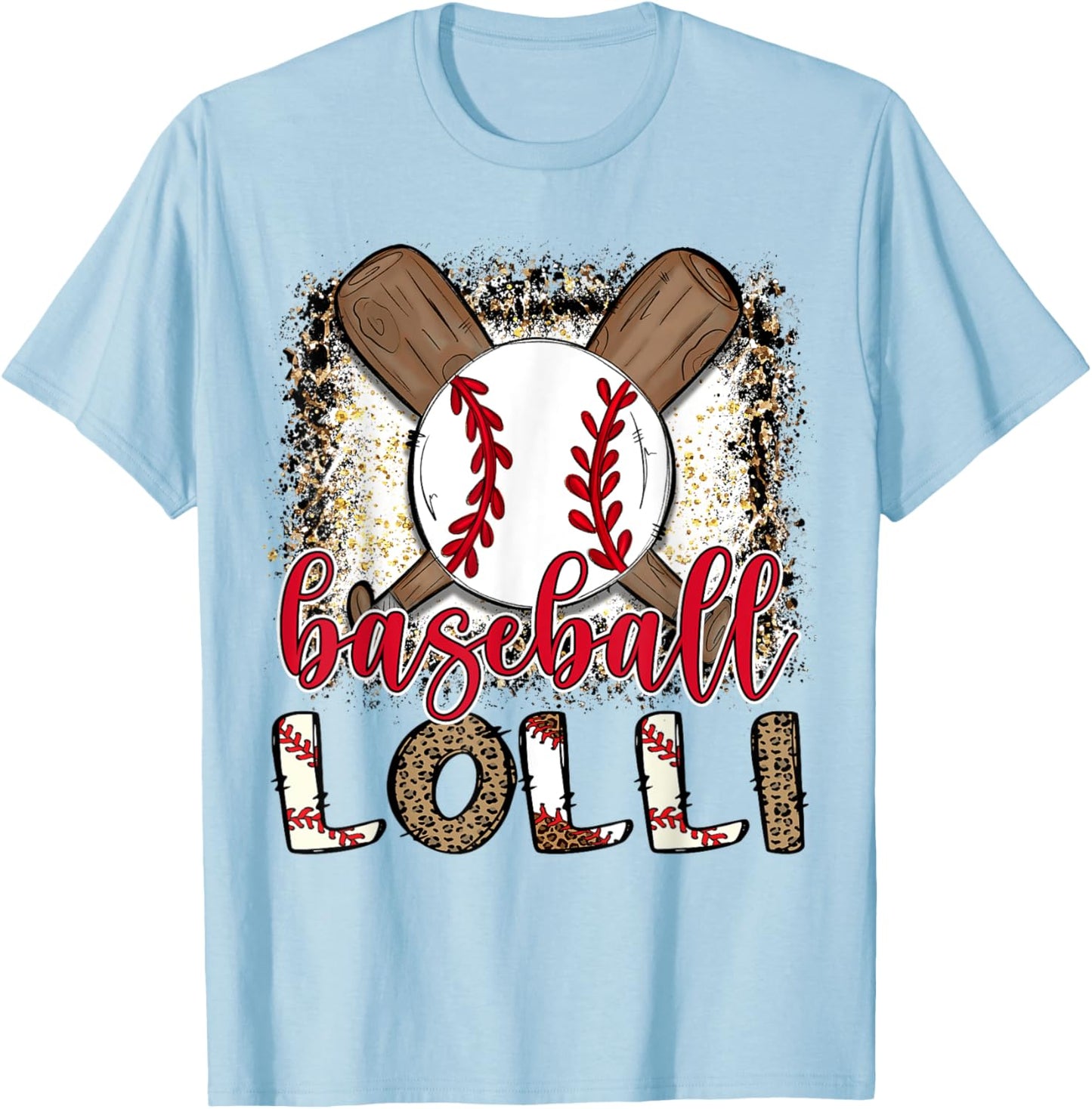 Baseball Lolli Leopard Proud Ball Lolli T-Shirt - T-Shirt | Light Blue